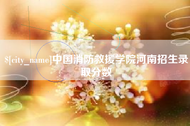 平阳中国消防救援学院河南招生录取分数