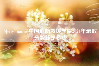 平阳中国消防救援学院2024年录取分数线是多少