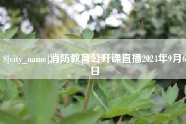 平阳消防教育公开课直播2024年9月6日