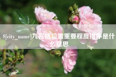 平阳九宫格位置重要程度排序是什么意思