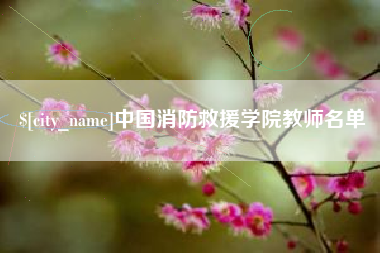 平阳中国消防救援学院教师名单