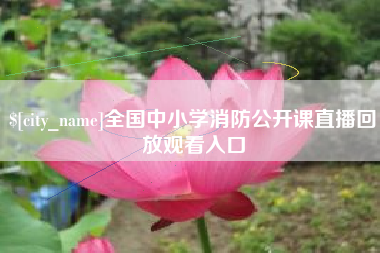 平阳全国中小学消防公开课直播回放观看入口