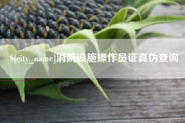 平阳消防设施操作员证真伪查询