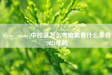 平阳中控证怎么考取需要什么条件2024年的