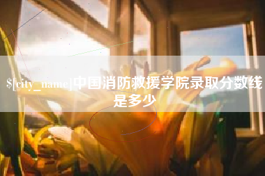 平阳中国消防救援学院录取分数线是多少