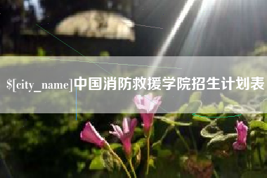 平阳中国消防救援学院招生计划表