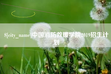 平阳中国消防救援学院2019招生计划